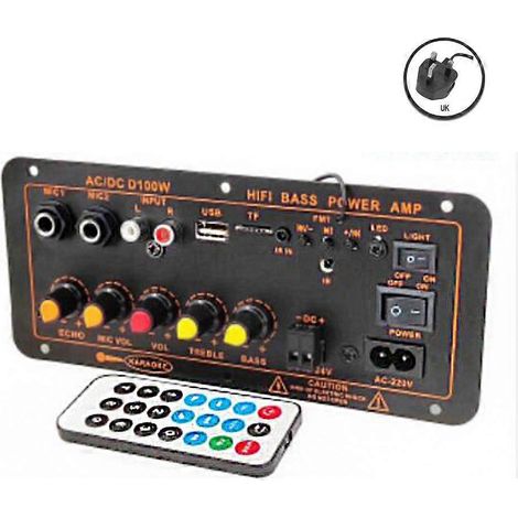 Carte d'amplification audio BT5.0 30-120 W pour caisson de basses à double microphone, prise AMPUK (1/4)