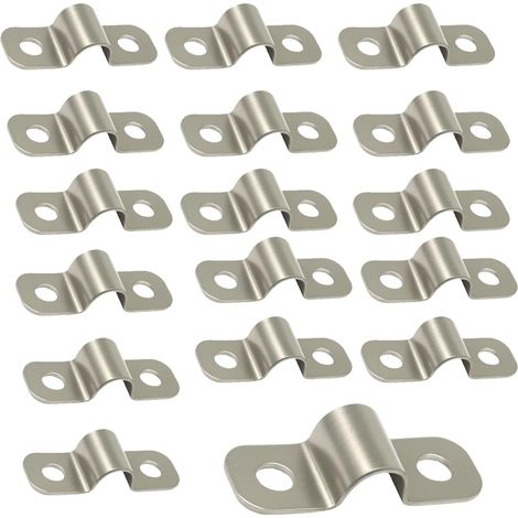 Lot de 22 colliers de serrage en U - 20 mm - En acier inoxydable - Pour installation encastrée (1/5)
