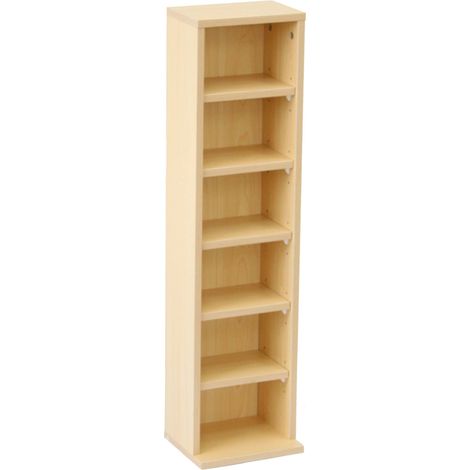 Oypla 6 Tier Beech Wooden CD DVD Game Book Shelf Storage Tower Rack (1/5)