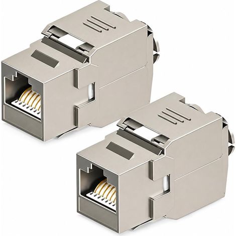 2 x RJ45 CAT 7 Female Keystone Module Cable for CAT7 CAT6 CAT6a LAN 10Gbps to 1000MHz AWG 22-24 Toolless LSA Fully Shielded STP Recessed RJ45 Female Socket Terminal Blow Terminal (1/5)