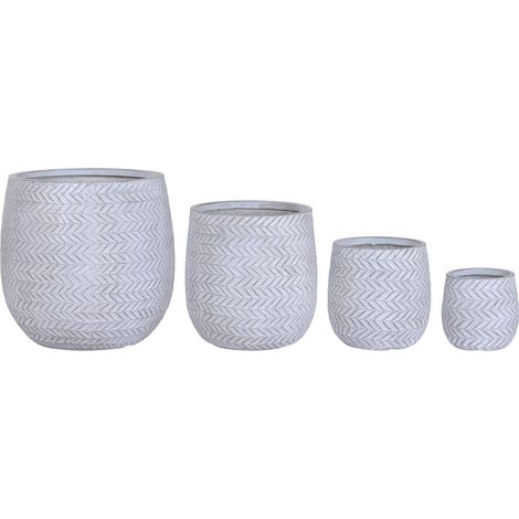 Macetero Set 4 Magnesia Fibra Vidrio 50X50X54 Gris (1/4)