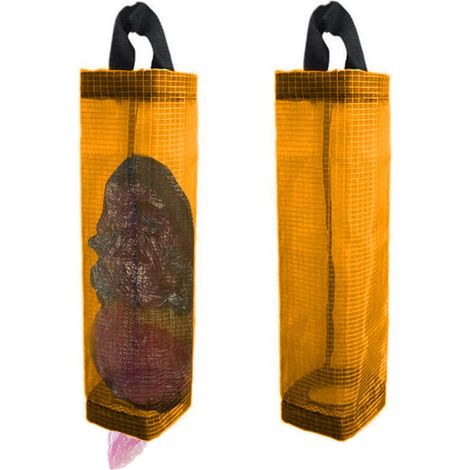 Support Pour Sac En Plastique - Filet Polyester - Suspension Murale Ou Porte - Convient Pour Sacs Réutilisables Et Rouleaux - 2 Pièces (1/5)