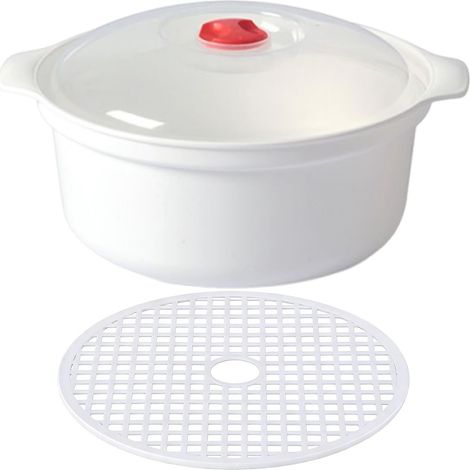 Cuiseur vapeur pour micro-ondes, récipient alimentaire de cuisine, bol vapeur avec couvercle, bol de cuisson avec poignée anti-brûlure, accessoires pour micro-ondes, cuiseurs vapeur pour four (1/5)