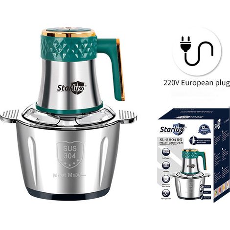Hachoir à viande multifonctionnel en acier inoxydable 300, robot culinaire ménager de grande capacité (3 L) (1/4)