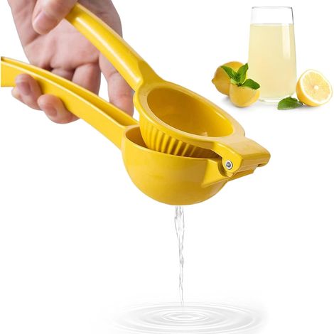 Presse Citron Manuel à Levier, Presse Citron, Presse-Agrumes Manuel en métal pour Maximum de jus Agrume, Orange, Ou Autres Fruits(Jaune) (1/5)