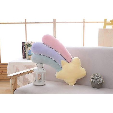 Coussin Sky Series, peluche colorée lune, étoile filante, arc-en-ciel, coussin souple pour bébé (1/5)