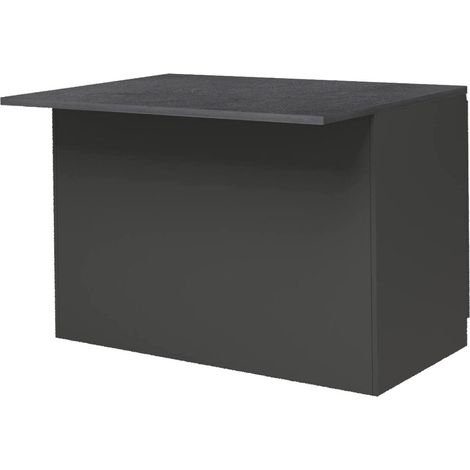 Dmora - Kücheninsel Emmanuel, zusätzlicher Ablagetisch, Küchenschrank mit 2 Türen, 100 % Made in Italy, 125 x 90 x 90 cm, Anthrazit und Schiefer (1/5)