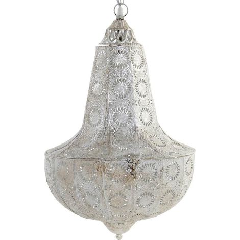 Lampara Techo Metal 34X55 Etnica Blanco (1/3)