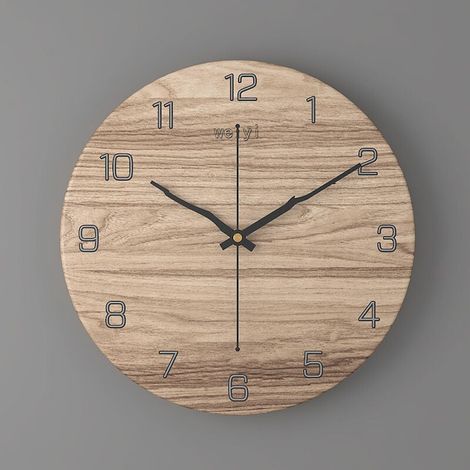 Wanduhr aus Metall, 30 cm große Wanduhr, nicht tickende Wanduhr, moderne Wanduhr, Vintage-Wanduhr, Wohnzimmer, Schlafzimmer, Küche, Kinderzimmer, Büro, Kinder, Wanduhr mit Goldrand (aus Holz) (1/5)