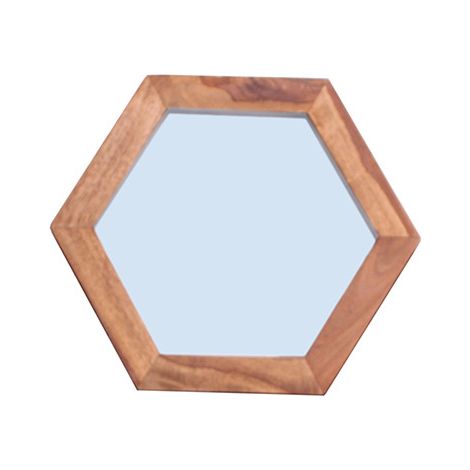 Miroir hexagonal en acacia massif naturel Pamela