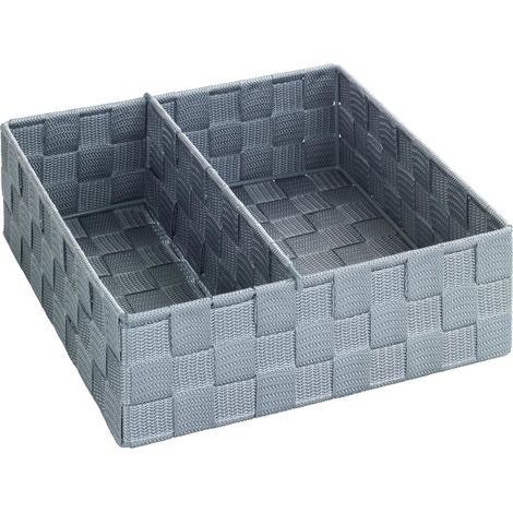 Organisateur à deux chambres pour accessoires de cuisine ou salle de bain, panier plastique ADRIA - WENKO (1/5)