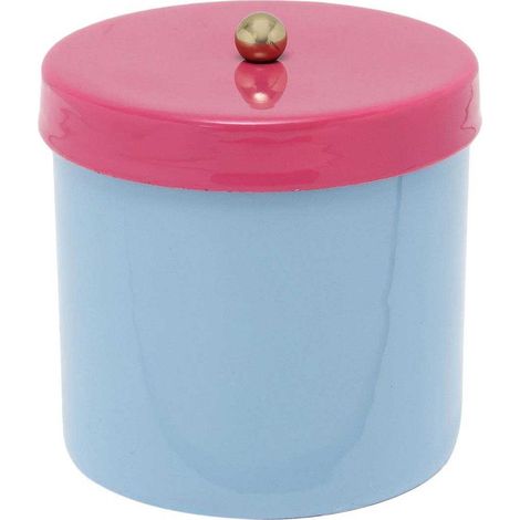 Boîte en métal Double Funky Small Bleu clair et rose fuschia (1/3)