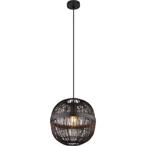 Globo - lampada a sospensione - HERMI II - nero - metallo - Ø