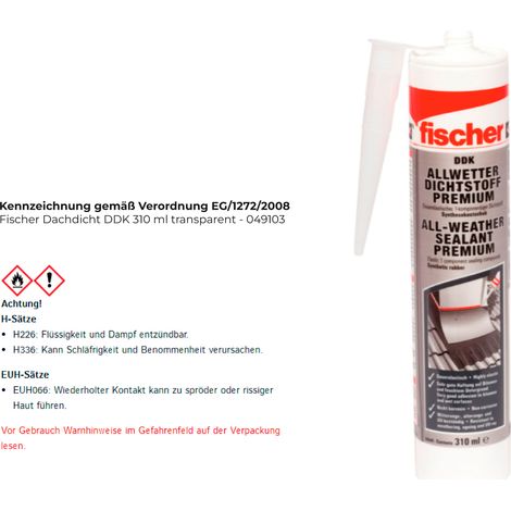 Fischer Dachdicht DDK 310 ml transparente - 049103 (1/3)