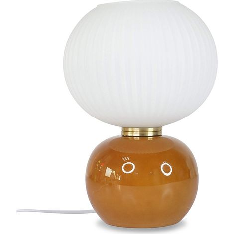 Lampe à poser en verre rétro marron (1/2)