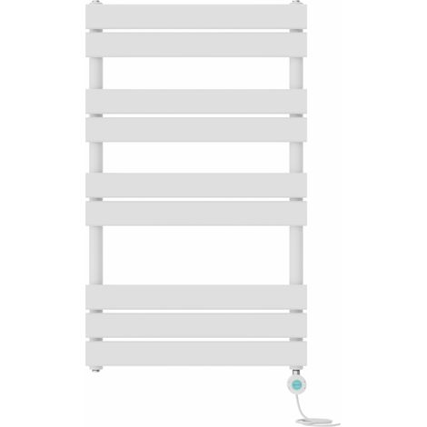 Pre-filled Electric Heated Towel Rail Radiator Flat Panel Thermostatic 1000x600mm White (1/5)
