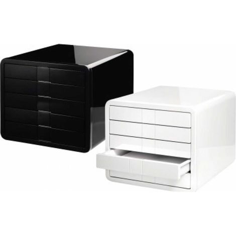 Schubladenbox i-Box 5 Schubladen DIN A4 DIN C4 ABS Kunststoff Gehäusefarbe: schwarz Farbe der Schublade: schwarz (1/5)