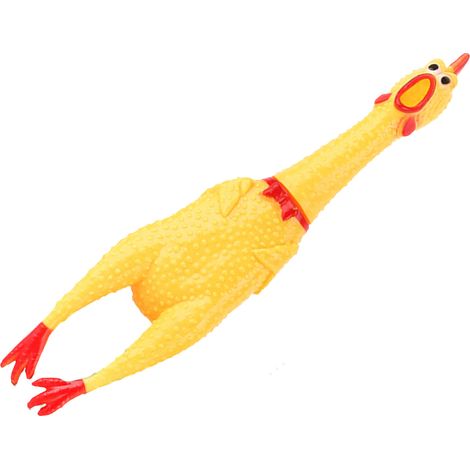 Jouet pour chien Poulet Criard Jaune Anti-stress Jouet de poulet couineur amusant et sûr pour adultes et enfants (1/5)