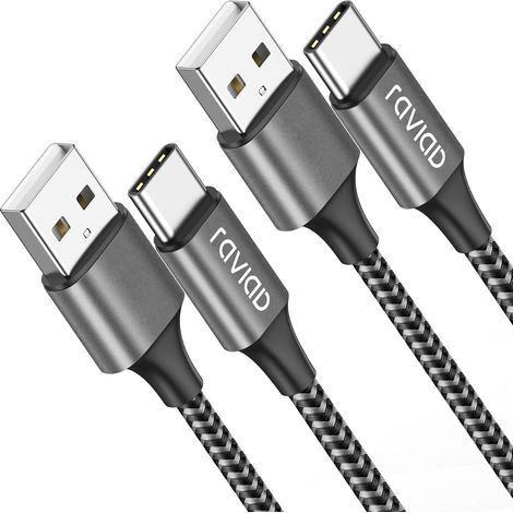 Câble USB C [2M, Lot de 2], Câble USB C Charge Rapide Nylon Tressé Câble Type C 3A Chargeur pour Samsung Galaxy S21 S20 S10 S9 S8 A12 A21 A51, Huawei P40 P30 P20, Redmi Note 10 9 (1/5)