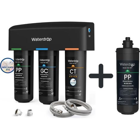 Waterdrop Système de filtration sous évier TSA avec 1 filtre 10PP supplémentaire (1/5)
