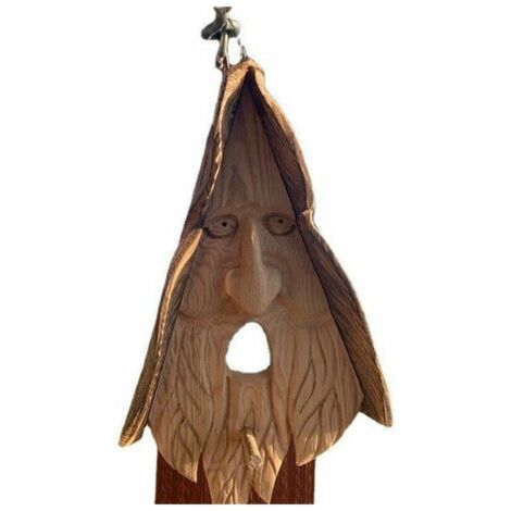 Nazalus-Vente chaude-décoration de visage d'arbre nichoir mangeoire à oiseaux, décoration fantaisiste amusante pour l'extérieur grand visage d'arbre décoratif peint à la main, beaucoup de place pour l (1/4)