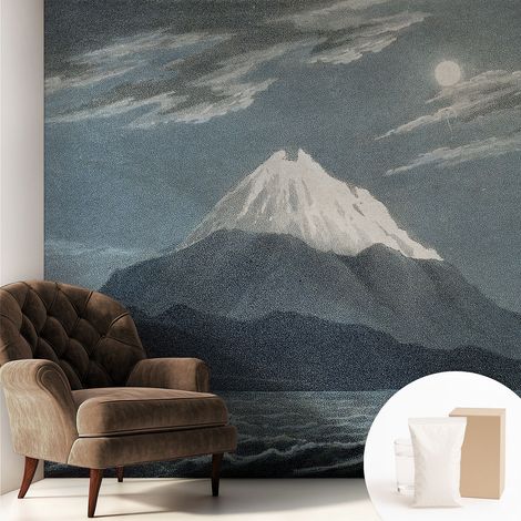 Papier peint avec colle pour décoration moderne de salon chambre à coucher cuisine et bureau Facile Nuit de pleine lune 250x250 cm (1/5)
