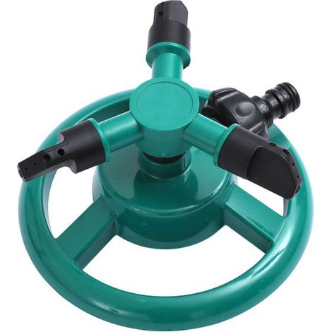 3-Arm Rotating Garden Sprinkler, Automatic 360° Rotating Lawn Water Sprayer for Yard Irrigation，green (1/2)