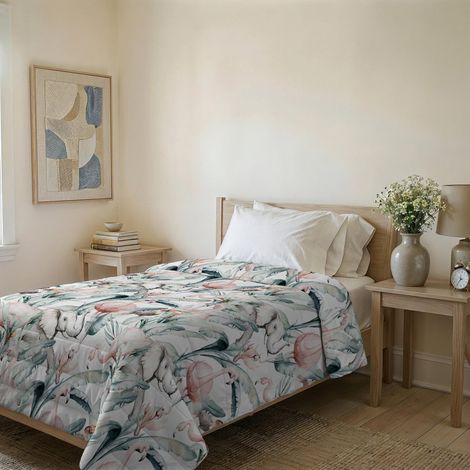 Couvre-lit matelassé d’été en Microfibre Douce imprimée – Couette Printemps-été mi-Saison – 160x240 cm (1/5)