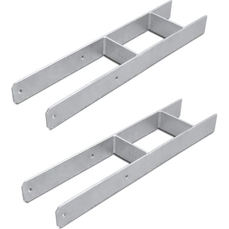 Wolketon Ancoraggio ad H Ancoraggio per palo incassato Recinzione stabile Per un supporto stabile duraturo 2x 111MM
