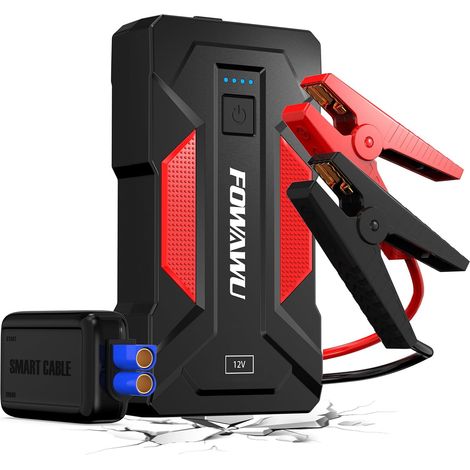 Booster Batterie Voiture, 5000A Booster Batterie (Jusqu'à Tout d'essence ou 10L Diesel) avec Écran 3" LCD, Booster vec Deux Sorties USB et LED, Demarreur Batterie Voiture pour Véhicules 12V (1/5)