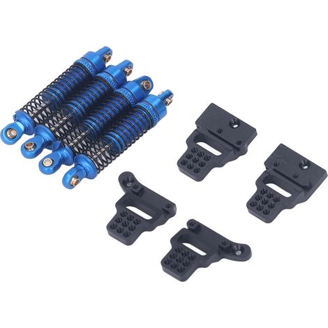 Kit d'amortisseurs en aluminium avec supports pour voiture RC Traxxas TRX4M 1/18 (bleu) (1/5)