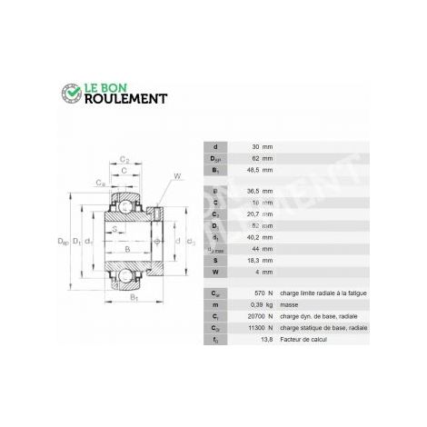 Roulement de palier E30-KRR-B-INA
