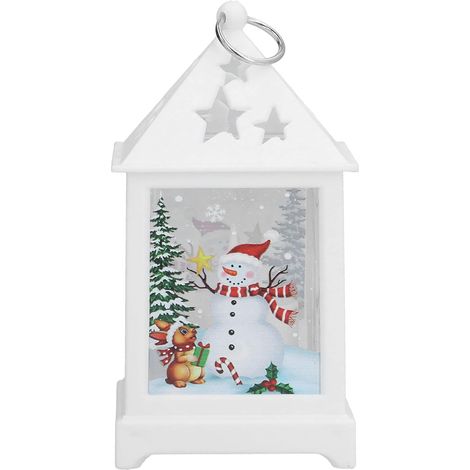 Lanterne De Noël, Lumière De Décoration De Noël LED Bonhomme De Neige Fête d'anniversaire LED Lanterne De Décoration De Noël pour la Décoration de la Maison Arbre De Noël (1/5)