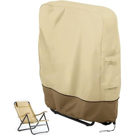 Housse Chaise Jardin,Housse de Protection pour Chaise Longue Pliante,Pliante BâChe Oxford Transat Jardin pour Chaises Empilables (1/4)