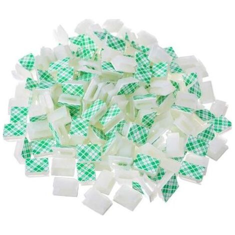 Lot de 100 serre-câbles auto-adhésifs - Blanc (1/5)