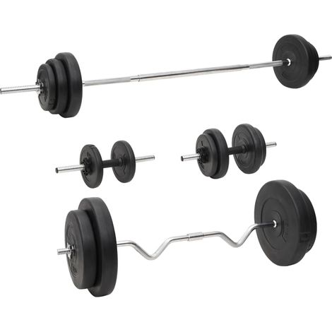 Barbell and Dumbbell with Plates Set 90 kg vidaXL