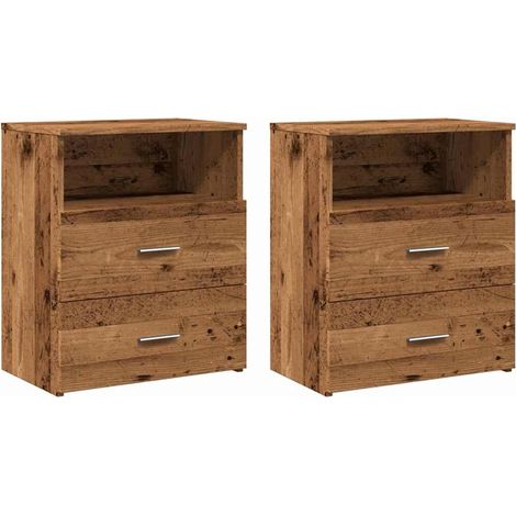 Set di 2 comodini con cassetti 50 x 32 x 60 cm in legno ingegnerizzato marrone DEC035779