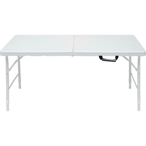 Höhenverstellbarer Klapptisch 124,97 cm Weiß für Außenbereich, Haus und Büro (1/5)