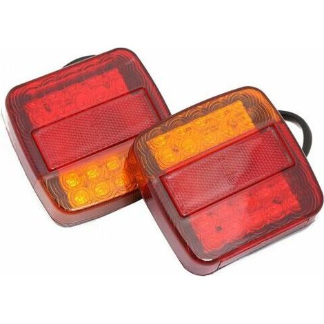 Feux arrière de camion 2 pièces 12 V LED feux de freinage arrière 5 fonctions clignotants feux de plaque d'immatriculation compatibles avec les remorques camions vans caravanes, (1/5)