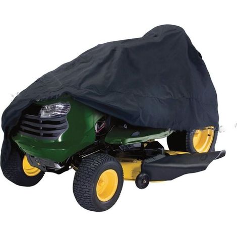Housse de protection UV universelle pour tondeuse à gazon, tracteur de pelouse, tondeuse autoportée, tissu Oxford imperméable et anti-UV pour jardin extérieur (noir, taille : 177110110cm)