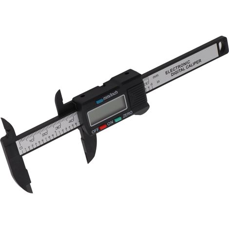 Digitaler Mini-Messschieber mit LED-Anzeige (0–100 mm), aus leichtem, tragbarem Kunststoff, einfach zu bedienen und robust. (1/5)