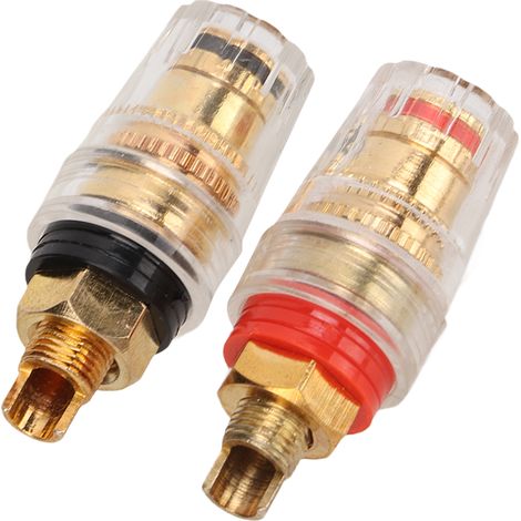 Deux bornes d'onduleur, rouge et noire, compactes, fiables, durables, stables, avec une excellente conductivité et des composants électroniques faciles à remplacer. (1/5)