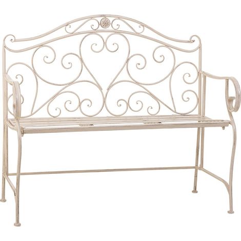 Banco de forja blanco 110x50x88