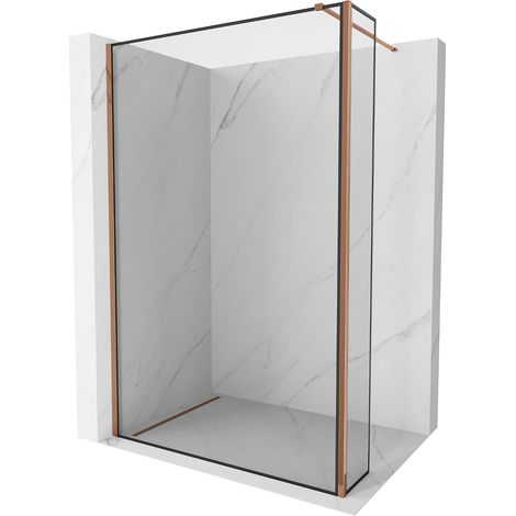 Mexen Kioto Walk-in Duschwand 110 x 40 cm, schwarzes Muster, rose-gold - 800-110-212-60-70-040