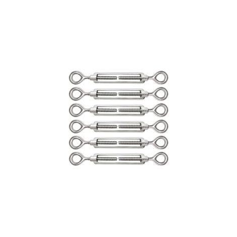 6 tensores de cable ajustables M5 de acero inoxidable 304 con ojo y ojo para tensar cables - Crezuo
