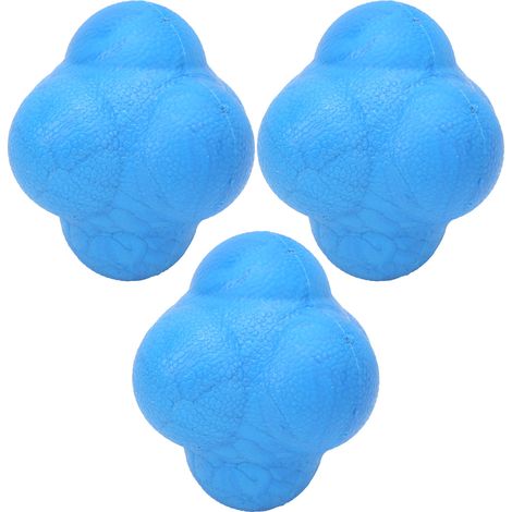 3 Balles de Réaction Hexagonales TPR Bleues - Entraînement de Coordination, Réflexes et Fitness Sportif (1/5)