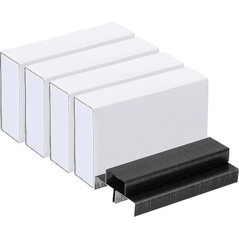 4 Pack 1000pcs/pack 26/6 Standard Length 1/4" Stapler for Home and Office Black (1/5)