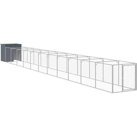 Cuccia per cani con cortile 110 x 1221 x 110 cm antracite 020043463