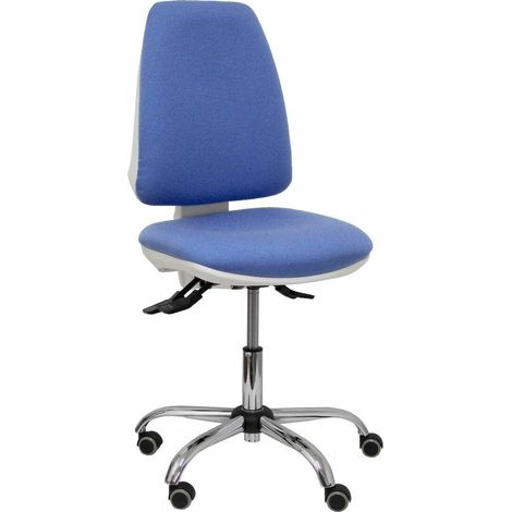 Chaise Elche blanche asincro bali bleu clair parquet roues