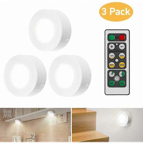 Éclairage LED pour meubles avec télécommande, ensemble de 3 lampes pour meubles (1/4)